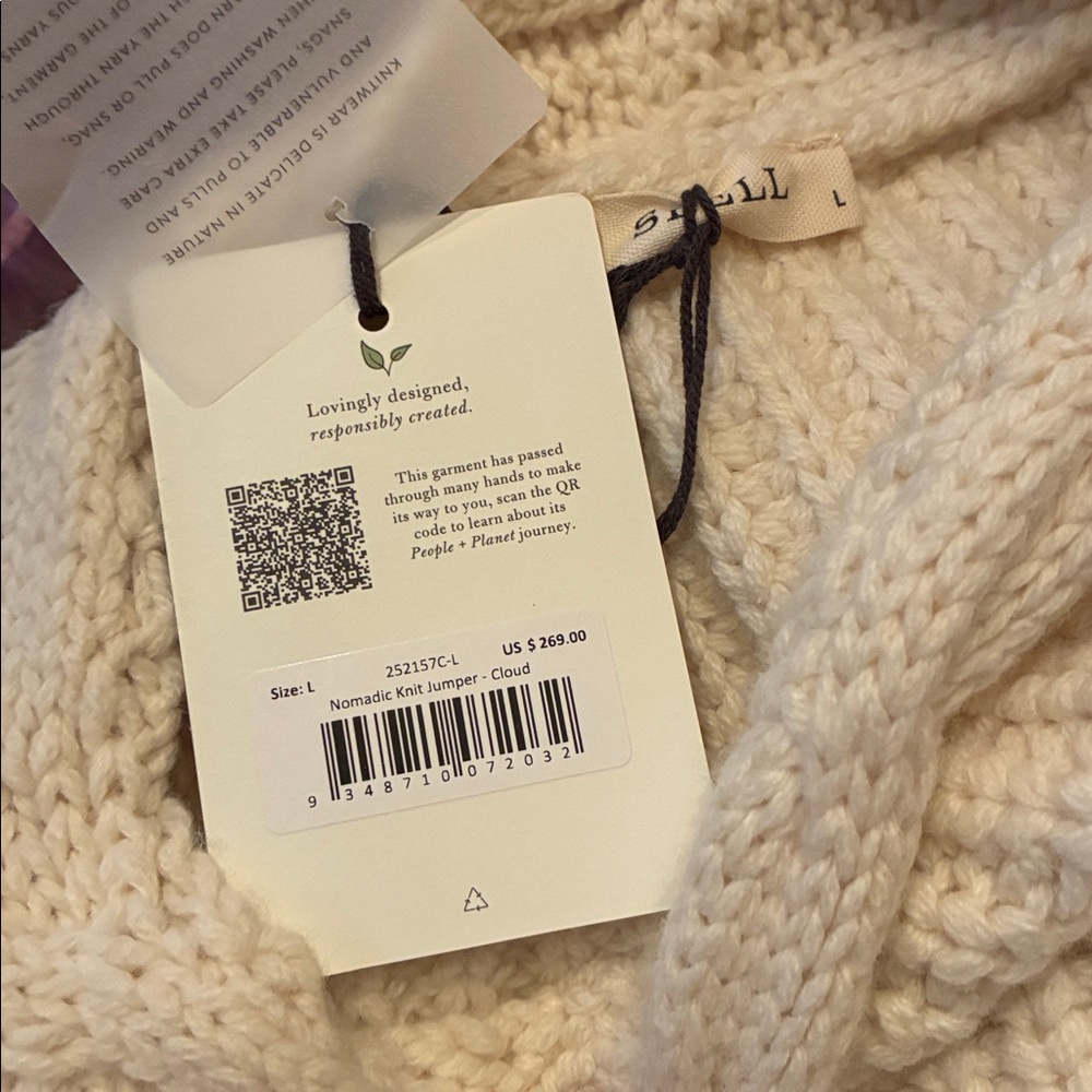 NWT Spell Nomadic Knit Jumper in Cloud size large - Picture 9 of 11